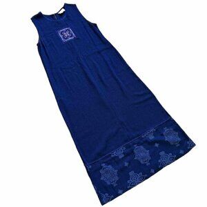 Faith by Celia Forester Sleeveless Maxi Dress Blue Textured with Beaded Design